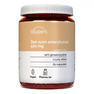 Witaminy i minerały - Vitaler's, Żeń-szeń amerykański (Panax quinquefolius) 500 mg, 60 kaps. - miniaturka - grafika 1