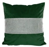Poszewki na poduszki - Poszewka ozdobna 40x40 Velvet butelkowa zieleń z cyrkoniami - miniaturka - grafika 1