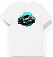 Koszulki męskie - Koszulka męska biała z artystycznym motywem srebrnej ciężarówki Honda S - miniaturka - grafika 1