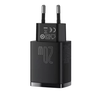 Baseus Compact szybka ładowarka sieciowa USB / USB Typ C 20W 3A Power Delivery Quick Charge 3.0 czarny (CCXJ-B01) - Ładowarki do telefonów - miniaturka - grafika 4