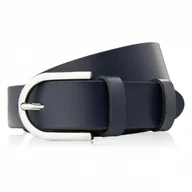 Paski - PASEK DAMSKI SKÓRZANY GRANATOWY 90 CM ZE SREBRNĄ KLAMRĄ PAOLO PERUZZI PG-01-DBS-90 - miniaturka - grafika 1