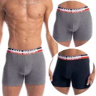 Bokserki męskie LONG szorty z długą nogawką 2 PARY bawełniane LAMA - 2XL - Majtki męskie - miniaturka - grafika 1