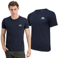 Odzież taktyczna i umundurowanie - Koszulka Alpha Industries Small Logo Basic 188505 07 - Granatowa - miniaturka - grafika 1