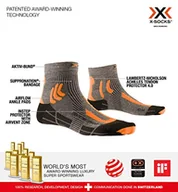 Skarpetki damskie - X-Socks Unisex X-socks Trek Retina Low Cut skarpety trekkingowe, skarpety do wędrówek dla mężczyzn i kobiet szary suede melange/x-Orange/Black 35-38 - miniaturka - grafika 1