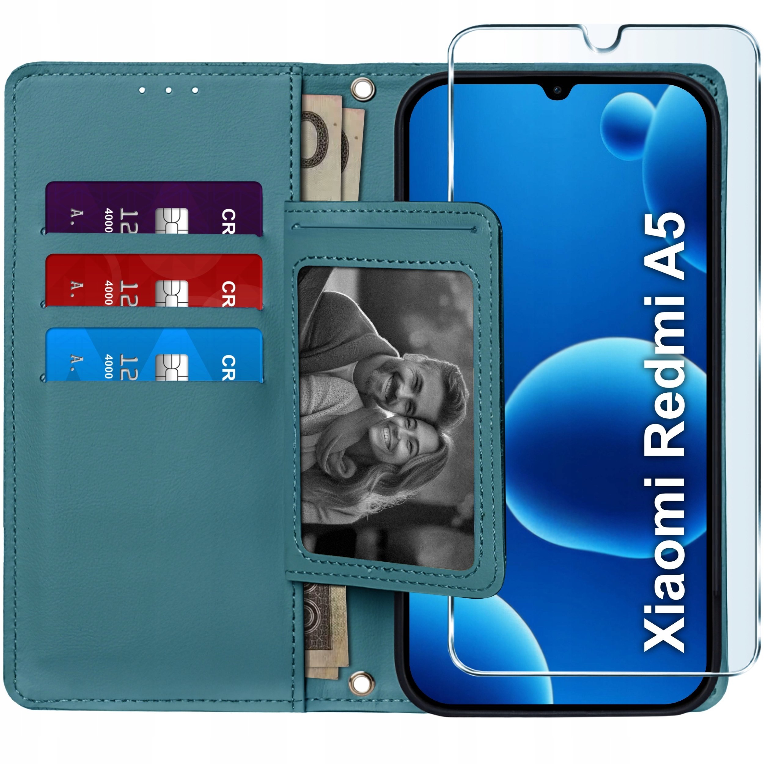 ETUI z klapką do Xiaomi Redmi A5 Zamykane Magnetyczne + SZKŁO 9H