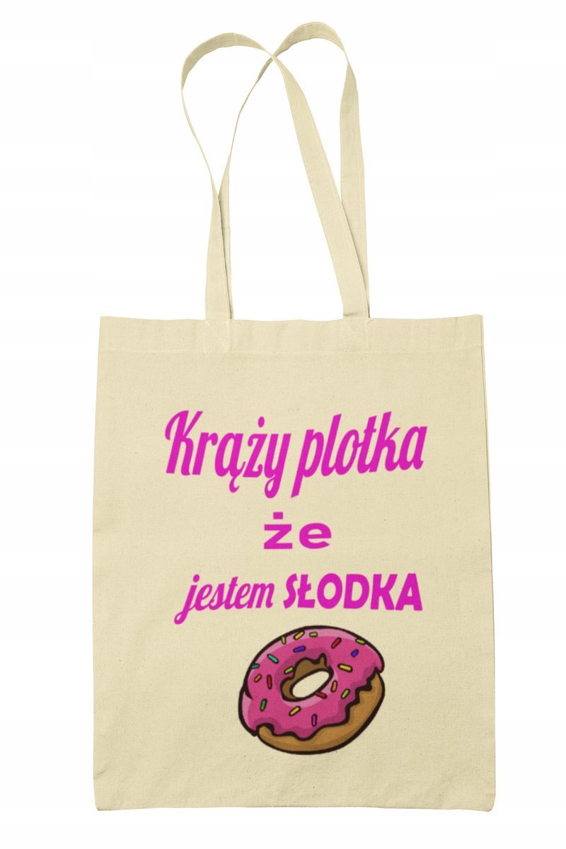 Torba Shopper-materiałowa-na ramie- śmieszny napis