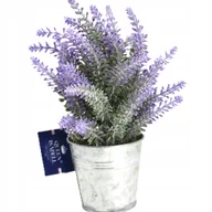 Sztuczne kwiaty - SZTUCZNA ROŚLINA DEKORACYJNA LAWENDA W STYLOWEJ DONICZCE METALOWEJ - miniaturka - grafika 1