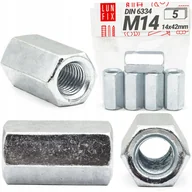 Śruby i nakrętki - Nakrętka długa M14x42 przedłużana DIN6334 złączna ocynkowana wysoka 5szt. - miniaturka - grafika 1