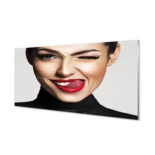 Panel dekoracyjny  Kobieta czerwone usta 120x60 cm - Dekoracje domu - miniaturka - grafika 1