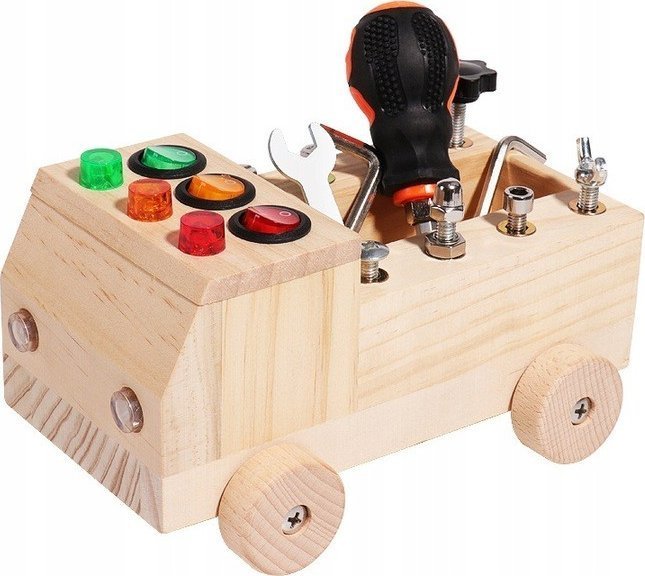 Drewniane Auto Samochód Narzędzia Montessori Zabawka Edukacyjna Dla Dzieci