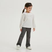 Spodnie i spodenki dla dziewczynek - Reserved - Spodnie flare - Szary - miniaturka - grafika 1