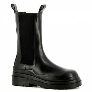 Czarne skórzane sztyblety damskie CARINII - Carinii - Botki damskie - miniaturka - grafika 1