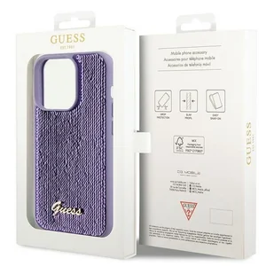 Guess GUHCP15XPSFDGSU iPhone 15 Pro Max 6.7" fioletowy/purple hardcase Sequin Script Metal - Etui i futerały do telefonów - miniaturka - grafika 8