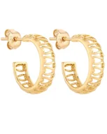 Kolczyki - Złote ażurowe kolczyki - miniaturka - grafika 1