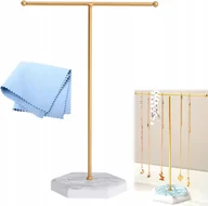 Biżuteria - akcesoria - Stojak na biżuterię Ekspozytor na naszyjniki Metalowy 26x18,5cm Kolor Złoty - miniaturka - grafika 1