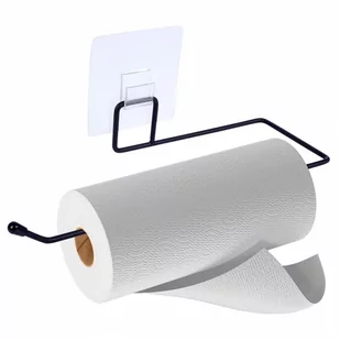 Wieszak na ręcznik papierowy metalowy czarny kod: O-229081 - Wieszaki łazienkowe - miniaturka - grafika 1