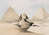 Plakaty - Plakat Sfinks i Piramidy w Gizie David Roberts Egipt - miniaturka - grafika 1