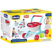 Zabawy w naśladowanie dorosłych - Zabawka wózek na zakupy CHICCO Move & Grow Pchacz wesołe zakupy 00012421000000 - miniaturka - grafika 1