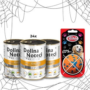 Dolina Noteci Premium Kaczka z dynią 24x400g + piłka - Mokra karma dla psów - miniaturka - grafika 1