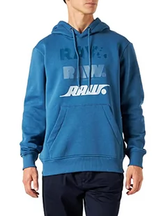 G-STAR RAW Męska bluza z kapturem Triple RAW Sweater Hooded Sweatshirt, niebieska (Retro Blue A971-937), L - Bluzy męskie - miniaturka - grafika 1