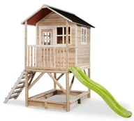 Place zabaw - Exit Domek drewniany dla dzieci ze zjeżdżalnią Loft 500 - miniaturka - grafika 1