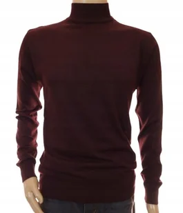 Sweter męski ze stójką z półgolfem półgolf z wełny pod marynarkę XL bordo - Swetry męskie - miniaturka - grafika 1