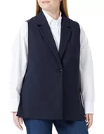 Kamizelki damskie - GERRY WEBER Damska kamizelka 840001-31340, tkanina, niebiesko-granatowa, 48, Niebieski-granatowy, 48 - miniaturka - grafika 1