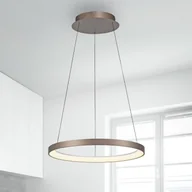 Lampy sufitowe - Paul Neuhaus żyrandol LED Hoop, brązowy, Ø 57 cm, ściemniany - miniaturka - grafika 1