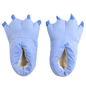 Kapcie damskie - Pluszowe kapcie niebieskie pazury łapy bambosze uniwersalne unisex ciepłe L - miniaturka - grafika 1
