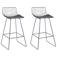 Taborety i hokery - Zestaw 2 krzeseł barowych metalowy srebrny FREDONIA - miniaturka - grafika 1