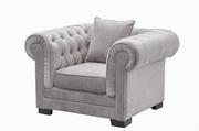 Fotele - Dekoria Fotel Chesterfield Classic Velvet Light Grey 118x96x77cm 118x96x77cm 006-496 - miniaturka - grafika 1