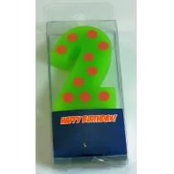 Urodziny dla dorosłych - Świeczka cyferka piker Grochy - 2, 6 cm SWCG2-MM - miniaturka - grafika 1