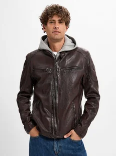 Gipsy Męska kurtka skórzana Mężczyźni skóra brązowy jednolity, S - Kurtki męskie - miniaturka - grafika 1