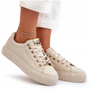Sneakersy Damskie Klasyczne Na Platformie Big Star NN274210 Beżowe 40 - Sneakersy damskie - miniaturka - grafika 1