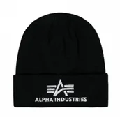 Odzież taktyczna i umundurowanie - Alpha Industries Czapka zimowa 3D Beanie 168910 423 - Czarna/Srebrna - miniaturka - grafika 1