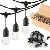 Lampy ogrodowe - Girlanda Świetlna na Taras Balkon Sznur 10m E27 - miniaturka - grafika 1