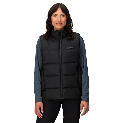 Marmot Kobiety Wm'S Guides Down Vest, Lekka Kamizelka Puchowa, Ciepła Zimowa Kurtka Puchowa, Wodoodporny Pikowany Płaszcz, Black, XL