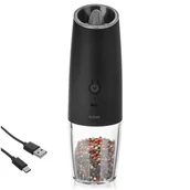 Młynki do soli i pieprzu - Młynek do soli i pieprzu przypraw elektryczny z ładowarką 20cm ORION 130234 - miniaturka - grafika 1