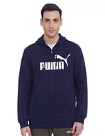 Bluzy męskie - PUMA Męska bluza Ess Big Logo Fz Hood, Peacoat, S - miniaturka - grafika 1