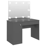 Toaletki - shumee Toaletka z oświetleniem LED 110x55x145 cm MDF szara - miniaturka - grafika 1