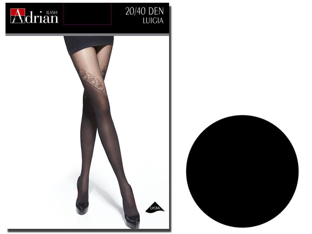 Rajstopy imitują pończochy Adrian Luigia 2 Nero