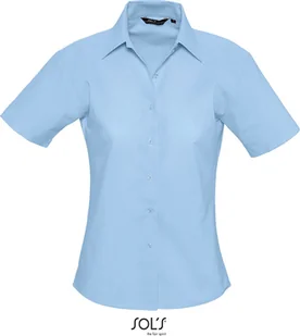 SOLS bluzka damska Oxford krótki rękaw 16030 Blue Sky Blue S - Bluzki damskie - miniaturka - grafika 1