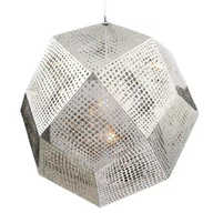 Lampy sufitowe - KKS Futurystyczna LAMPA wisząca KKST-5001 L SILVER metalowa OPRAWA zwis geometryczny siatka srebrna - miniaturka - grafika 1