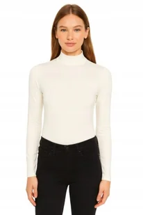 GUESS KREMOWA PRĄŻKOWANA BLUZKA Z DŁUGIM RĘKAWEM I STÓJKĄ S GXB - Bluzki damskie - miniaturka - grafika 1