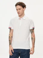 Koszulki męskie - Geox Polo M4510L T2649 F1492 Biały Regular Fit - miniaturka - grafika 1