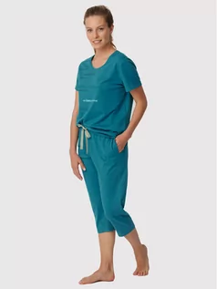Piżamy damskie - Triumph Piżama Capri 10207536 Niebieski Regular Fit - grafika 1