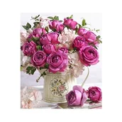 Zabawki kreatywne - Diamond painting haft diamentowy 5D - bukiet róż, kwiaty (02537) 25x35cm - miniaturka - grafika 1