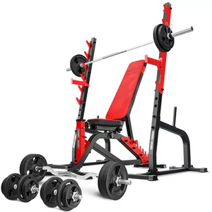 Zestaw do treningu siłowego Marbo Sport ławka regulowana i stojaki pod sztangę - Ławki treningowe - miniaturka - grafika 1