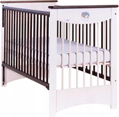 Łóżeczka i kojce - ECZKO - DREWNIANE - MOCCA - OPUSZCZANY BOK - BIAY/CZEKOLADA - miniaturka - grafika 1