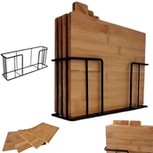 Deski do krojenia - DESKI DO KROJENIA BAMBUSOWE ZESTAW 4 DESEK KUCHENNYCH + STALOWY STOJAK - miniaturka - grafika 1